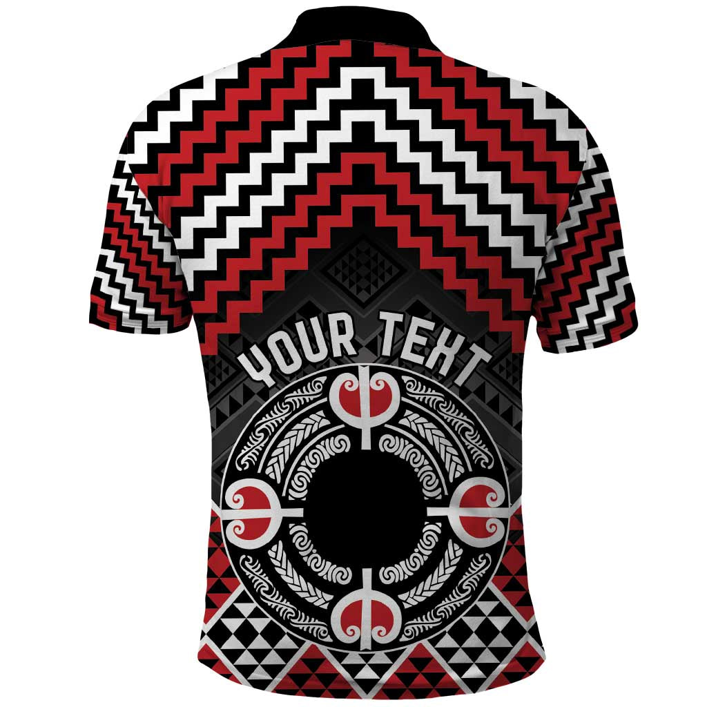 Personalised Aotearoa Niho Taniwha Motif Polo Shirt Red Style