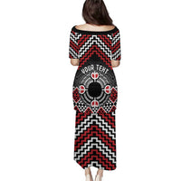 Personalised Aotearoa Niho Taniwha Motif Puletasi Red Style LT9 - Polynesian Pride