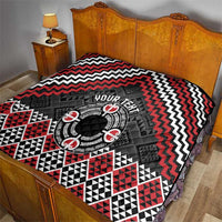 Personalised Aotearoa Niho Taniwha Motif Quilt Red Style