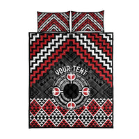 Personalised Aotearoa Niho Taniwha Motif Quilt Bed Set Red Style LT9 - Polynesian Pride