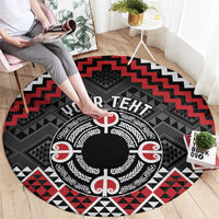 Personalised Aotearoa Niho Taniwha Motif Round Carpet Red Style
