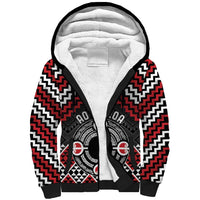 Personalised Aotearoa Niho Taniwha Motif Sherpa Hoodie Red Style LT9 Unisex Red - Polynesian Pride