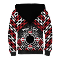 Personalised Aotearoa Niho Taniwha Motif Sherpa Hoodie Red Style LT9 - Polynesian Pride