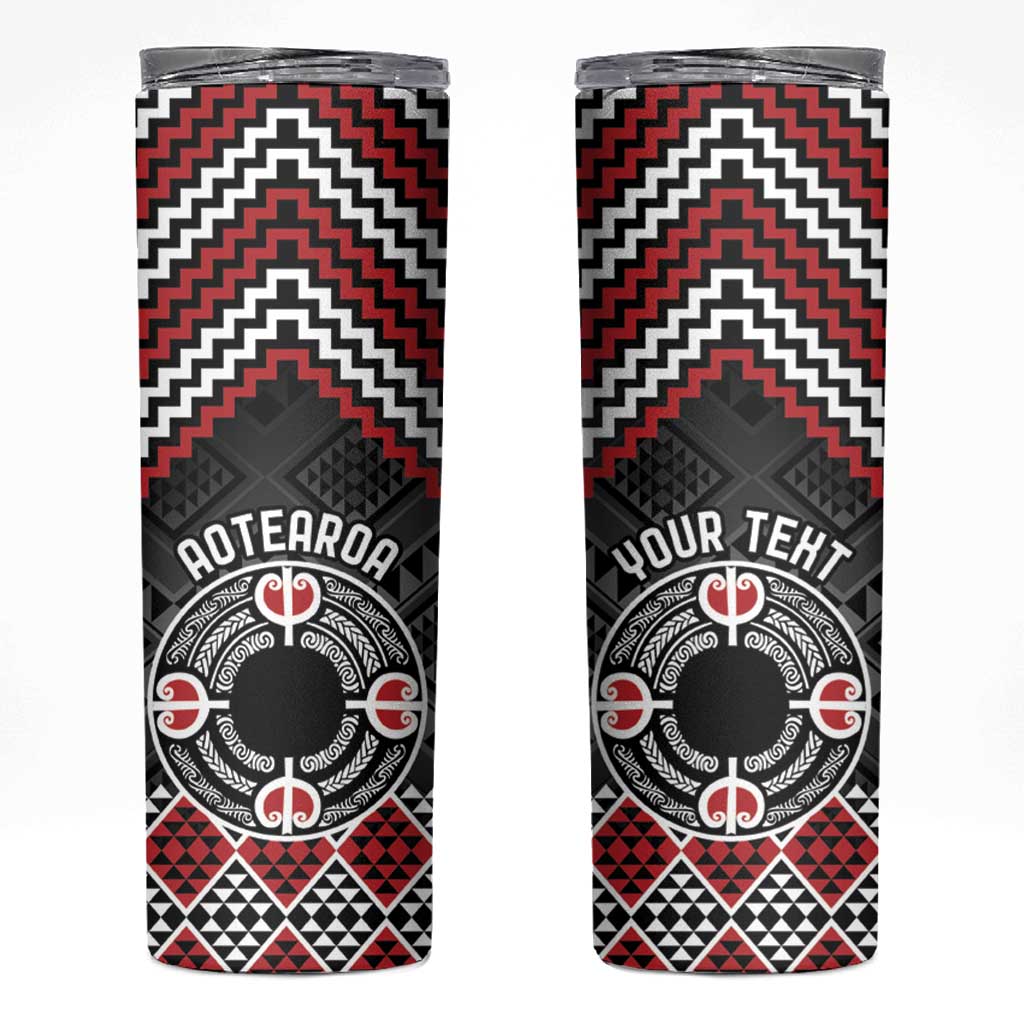 Personalised Aotearoa Niho Taniwha Motif Skinny Tumbler Red Style