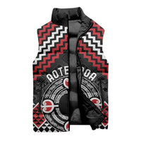 Personalised Aotearoa Niho Taniwha Motif Sleeveless Puffer Jacket Red Style - Polynesian Pride