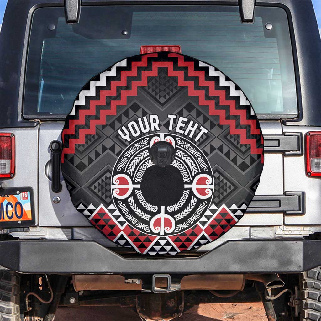 Personalised Aotearoa Niho Taniwha Motif Spare Tire Cover Red Style LT9 Red - Polynesian Pride