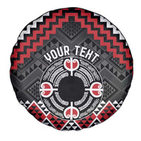 Personalised Aotearoa Niho Taniwha Motif Spare Tire Cover Red Style LT9 - Polynesian Pride