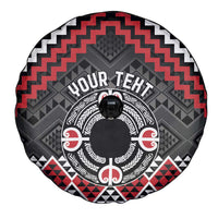 Personalised Aotearoa Niho Taniwha Motif Spare Tire Cover Red Style LT9 - Polynesian Pride