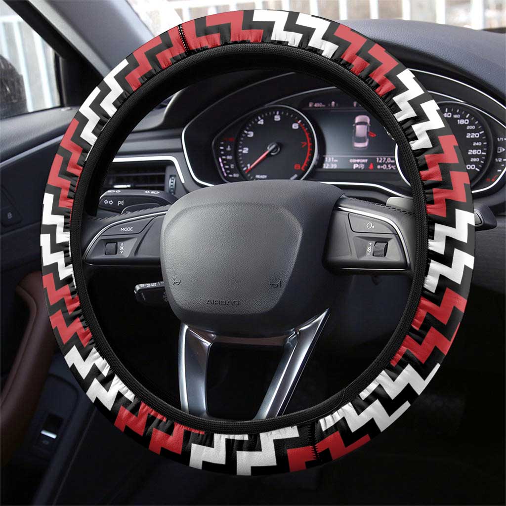 Aotearoa Niho Taniwha Motif Steering Wheel Cover Red Style LT9 - Polynesian Pride