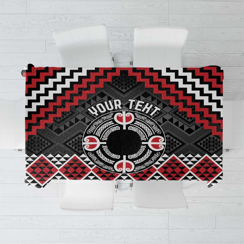 Personalised Aotearoa Niho Taniwha Motif Tablecloth Red Style LT9 Red - Polynesian Pride