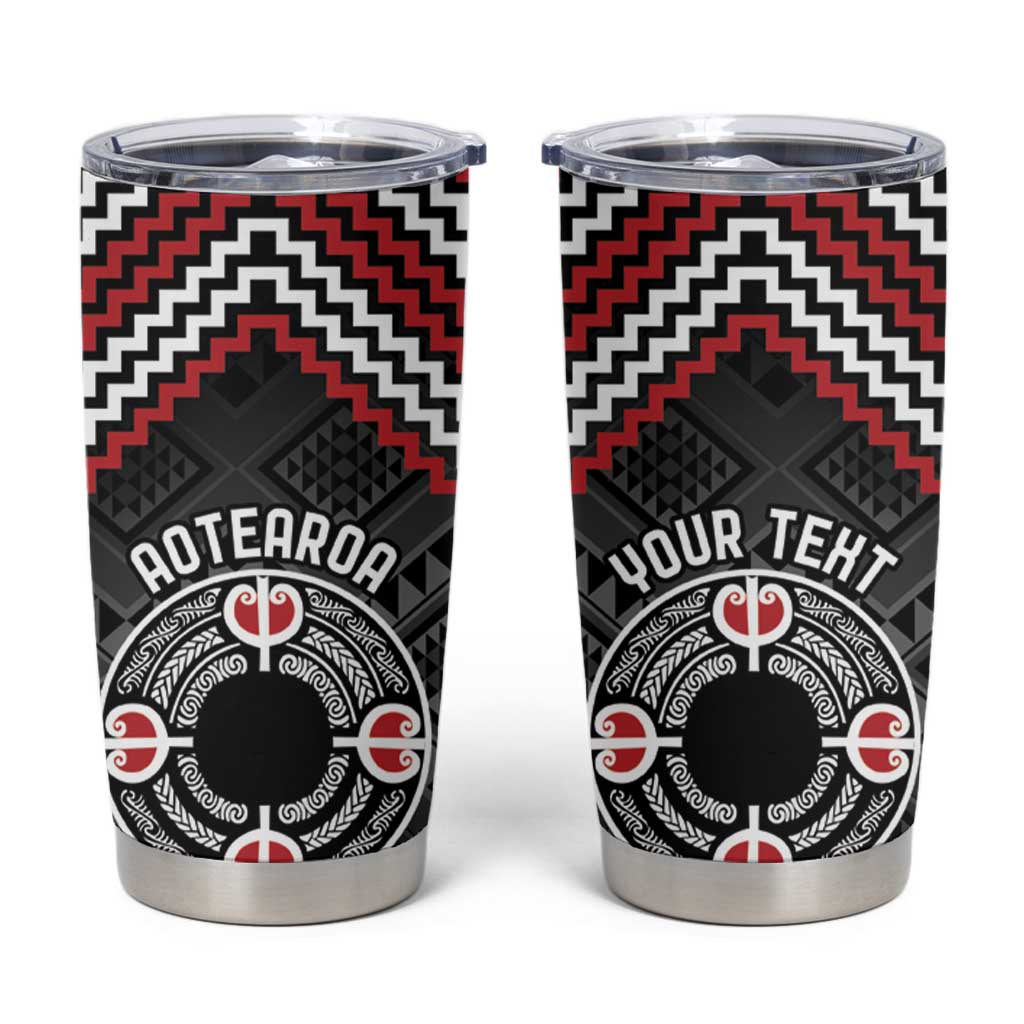 Personalised Aotearoa Niho Taniwha Motif Tumbler Cup Red Style LT9 Red - Polynesian Pride