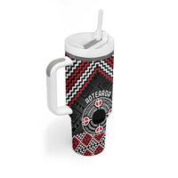 Personalised Aotearoa Niho Taniwha Motif Tumbler With Handle Red Style LT9 - Polynesian Pride