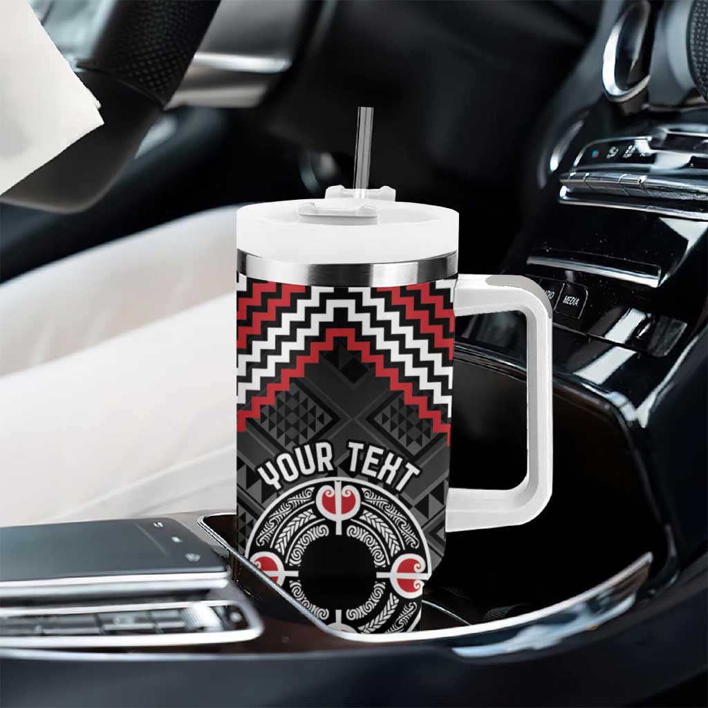 Personalised Aotearoa Niho Taniwha Motif Tumbler With Handle Red Style LT9 - Polynesian Pride