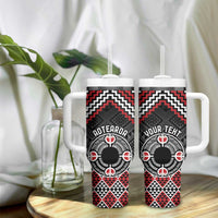 Personalised Aotearoa Niho Taniwha Motif Tumbler With Handle Red Style LT9 - Polynesian Pride