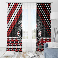Personalised Aotearoa Niho Taniwha Motif Window Curtain Red Style LT9 - Polynesian Pride