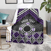Personalised Aotearoa Niho Taniwha Motif Blanket Violet Style LT9 - Polynesian Pride