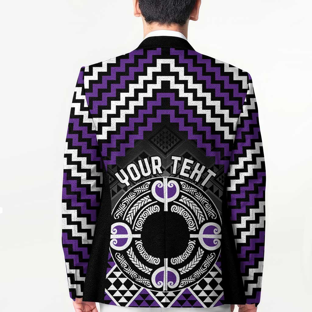Personalised Aotearoa Niho Taniwha Motif Blazer Violet Style - Polynesian Pride