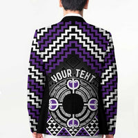 Personalised Aotearoa Niho Taniwha Motif Blazer Violet Style - Polynesian Pride