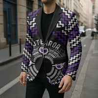 Personalised Aotearoa Niho Taniwha Motif Blazer Violet Style - Polynesian Pride