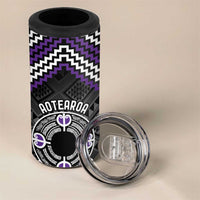 Personalised Aotearoa Niho Taniwha Motif 4 in 1 Can Cooler Tumbler Violet Style LT9 - Polynesian Pride
