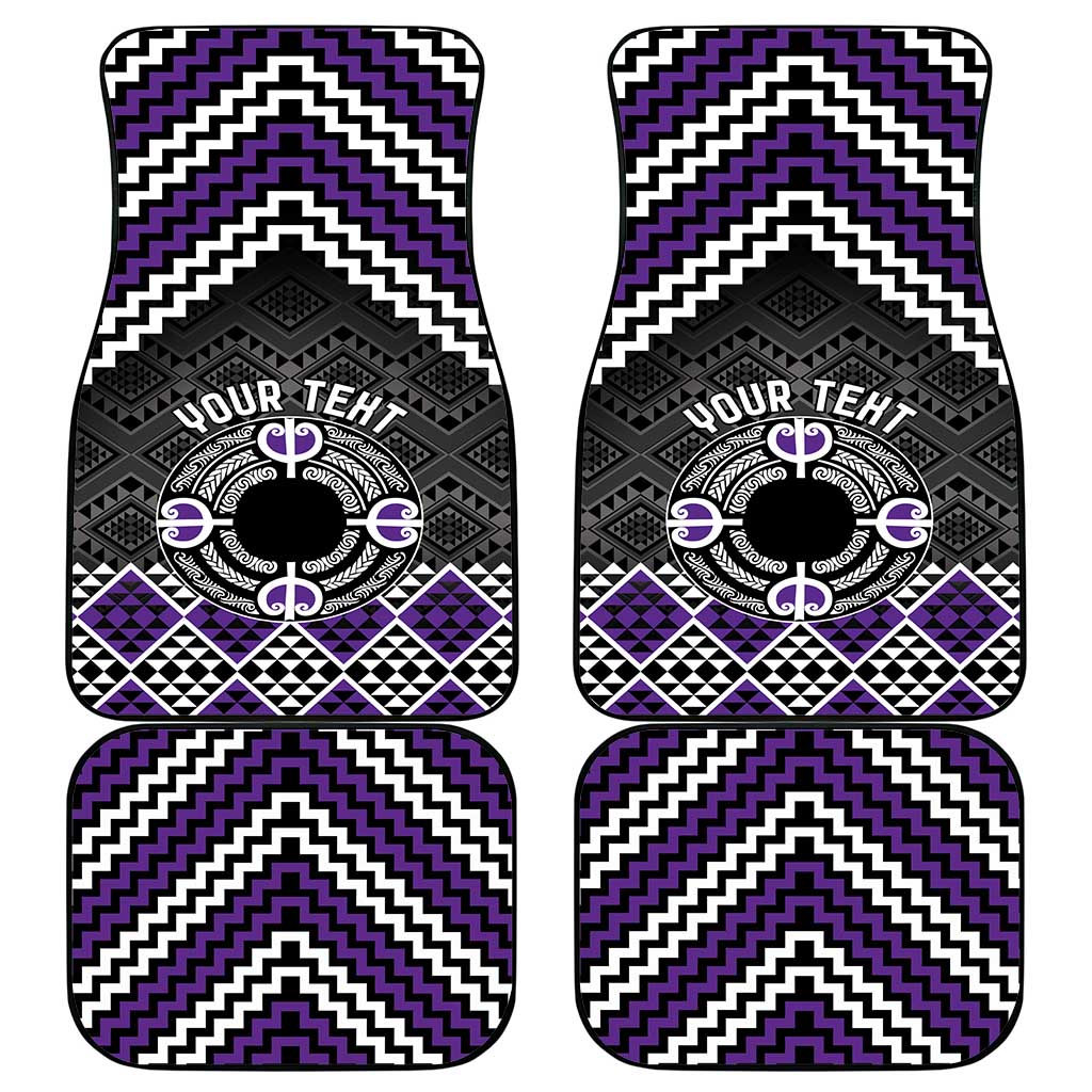 Personalised Aotearoa Niho Taniwha Motif Car Mats Violet Style LT9 - Polynesian Pride