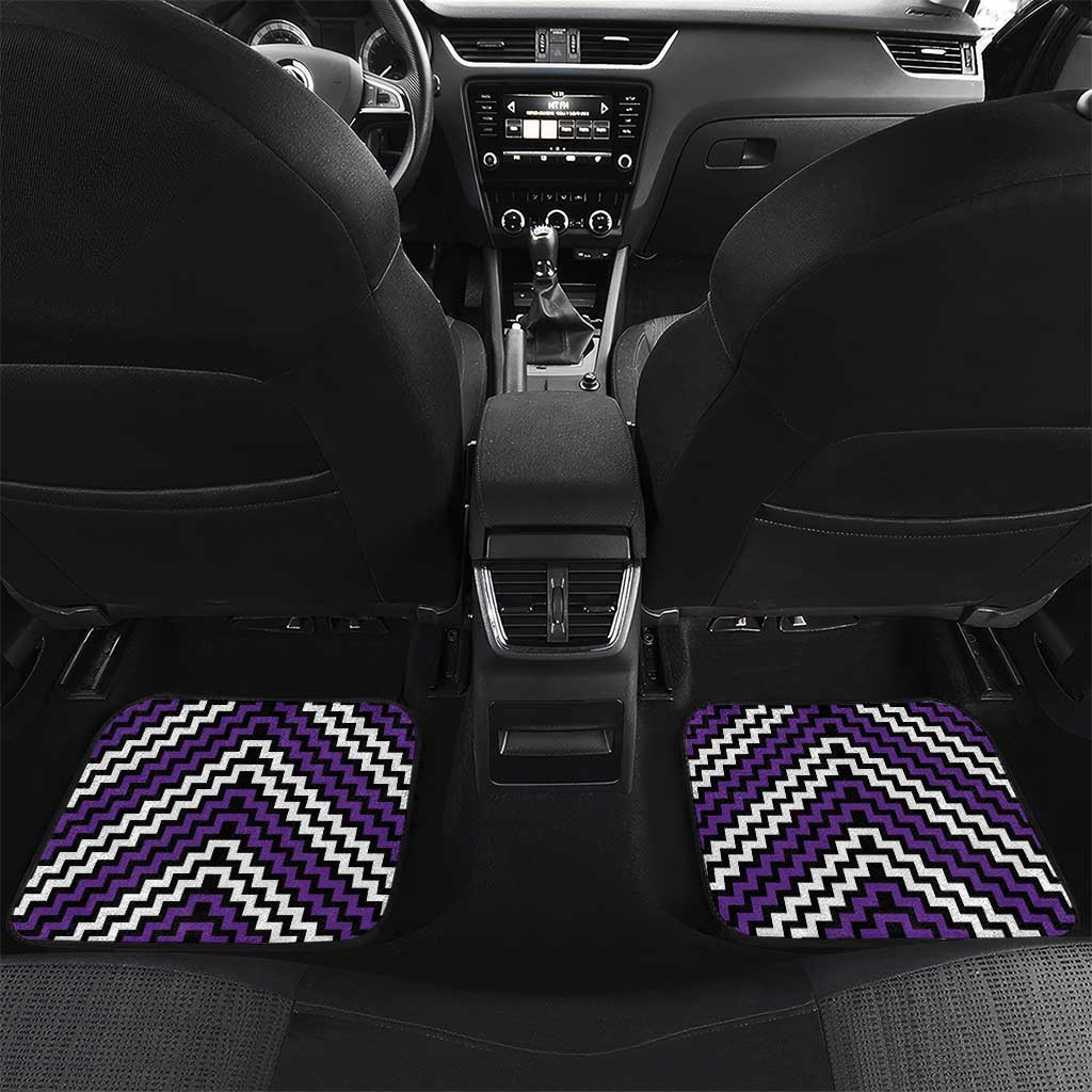 Personalised Aotearoa Niho Taniwha Motif Car Mats Violet Style LT9 Set 2pcs - Back Violet - Polynesian Pride