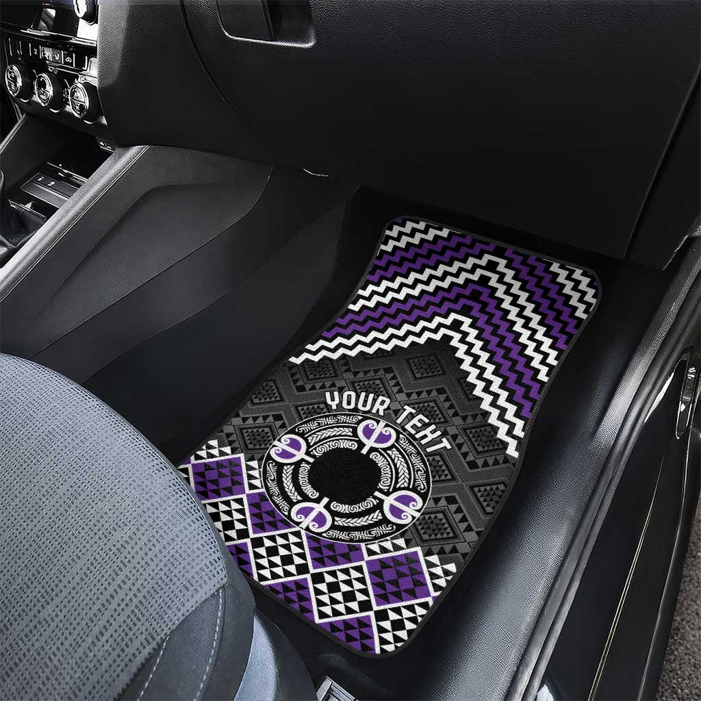 Personalised Aotearoa Niho Taniwha Motif Car Mats Violet Style LT9 - Polynesian Pride