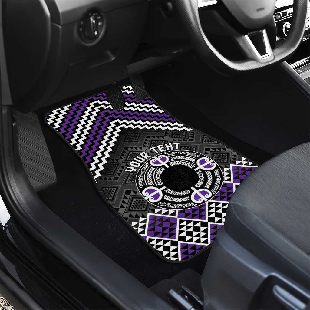 Personalised Aotearoa Niho Taniwha Motif Car Mats Violet Style LT9 - Polynesian Pride