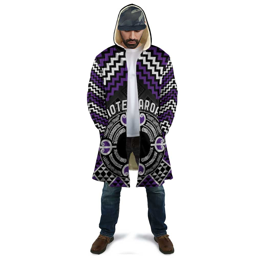 Personalised Aotearoa Niho Taniwha Motif Cloak Violet Style - Polynesian Pride