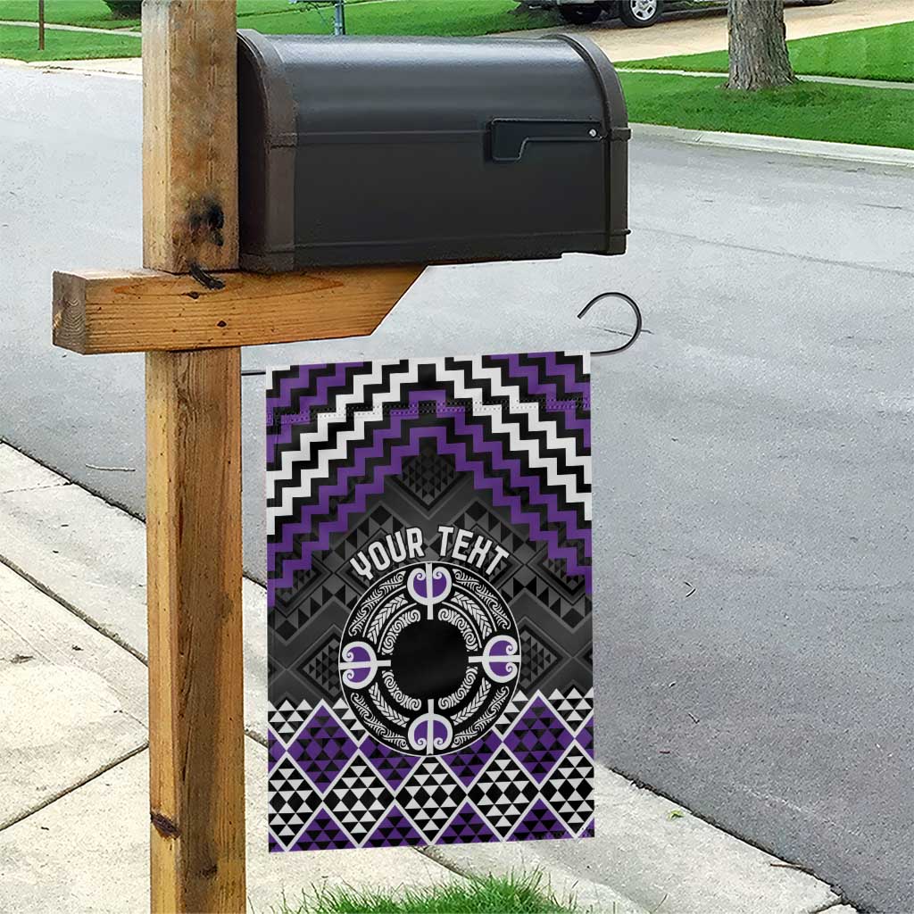 Personalised Aotearoa Niho Taniwha Motif Garden Flag Violet Style LT9 - Polynesian Pride