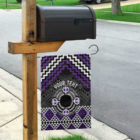 Personalised Aotearoa Niho Taniwha Motif Garden Flag Violet Style LT9 - Polynesian Pride