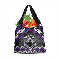 Personalised Aotearoa Niho Taniwha Motif Grocery Bag Violet Style LT9 1-pack One Size Violet - Polynesian Pride