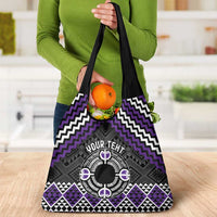 Personalised Aotearoa Niho Taniwha Motif Grocery Bag Violet Style LT9 - Polynesian Pride