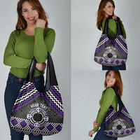 Personalised Aotearoa Niho Taniwha Motif Grocery Bag Violet Style LT9 - Polynesian Pride