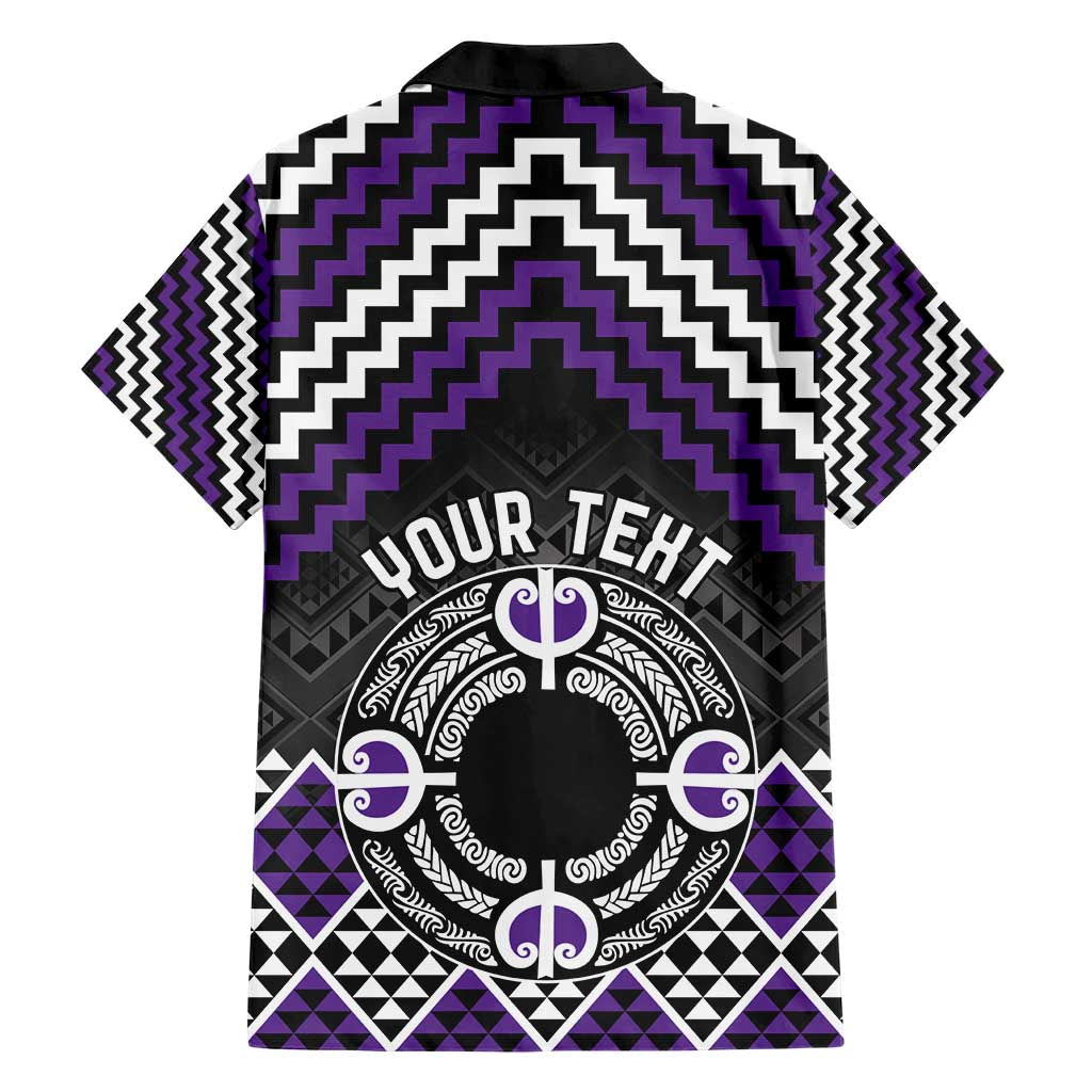 Personalised Aotearoa Niho Taniwha Motif Hawaiian Shirt Violet Style LT9 - Polynesian Pride