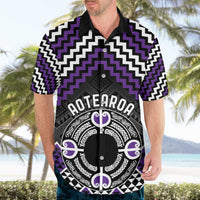 Personalised Aotearoa Niho Taniwha Motif Hawaiian Shirt Violet Style LT9 - Polynesian Pride