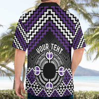 Personalised Aotearoa Niho Taniwha Motif Hawaiian Shirt Violet Style LT9 - Polynesian Pride