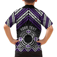 Personalised Aotearoa Niho Taniwha Motif Hawaiian Shirt Violet Style LT9 - Polynesian Pride