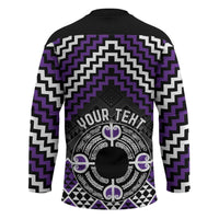 Personalised Aotearoa Niho Taniwha Motif Hockey Jersey Violet Style - Polynesian Pride