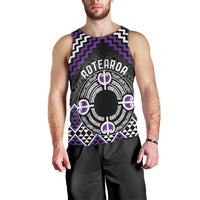 Personalised Aotearoa Niho Taniwha Motif Men Tank Top Violet Style LT9 - Polynesian Pride