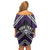 Personalised Aotearoa Niho Taniwha Motif Off Shoulder Short Dress Violet Style