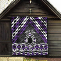 Personalised Aotearoa Niho Taniwha Motif Quilt Violet Style