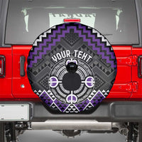 Personalised Aotearoa Niho Taniwha Motif Spare Tire Cover Violet Style LT9 - Polynesian Pride