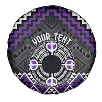 Personalised Aotearoa Niho Taniwha Motif Spare Tire Cover Violet Style LT9 - Polynesian Pride