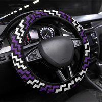 Aotearoa Niho Taniwha Motif Steering Wheel Cover Violet Style LT9 Universal Fit Violet - Polynesian Pride