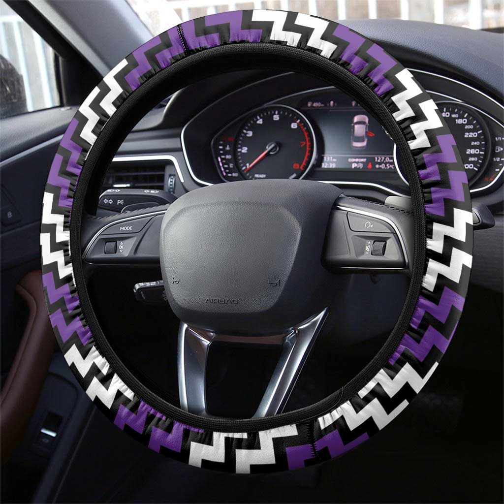Aotearoa Niho Taniwha Motif Steering Wheel Cover Violet Style LT9 - Polynesian Pride