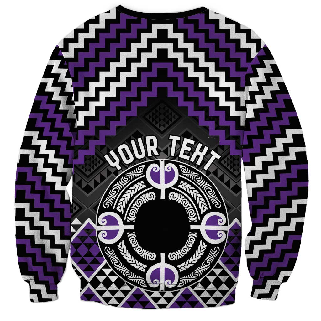 Personalised Aotearoa Niho Taniwha Motif Sweatshirt Violet Style LT9 - Polynesian Pride