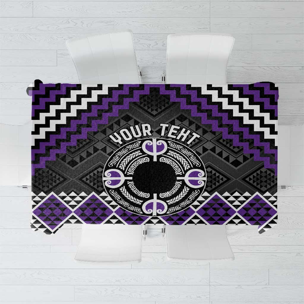 Personalised Aotearoa Niho Taniwha Motif Tablecloth Violet Style LT9 Violet - Polynesian Pride