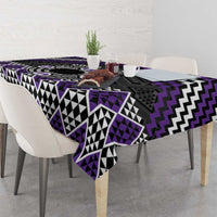 Personalised Aotearoa Niho Taniwha Motif Tablecloth Violet Style LT9 - Polynesian Pride