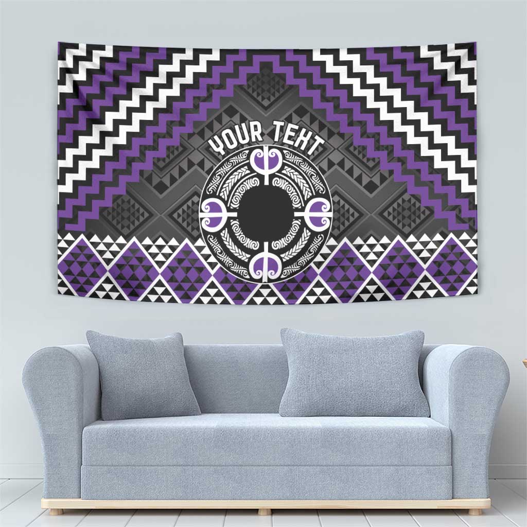 Personalised Aotearoa Niho Taniwha Motif Tapestry Violet Style